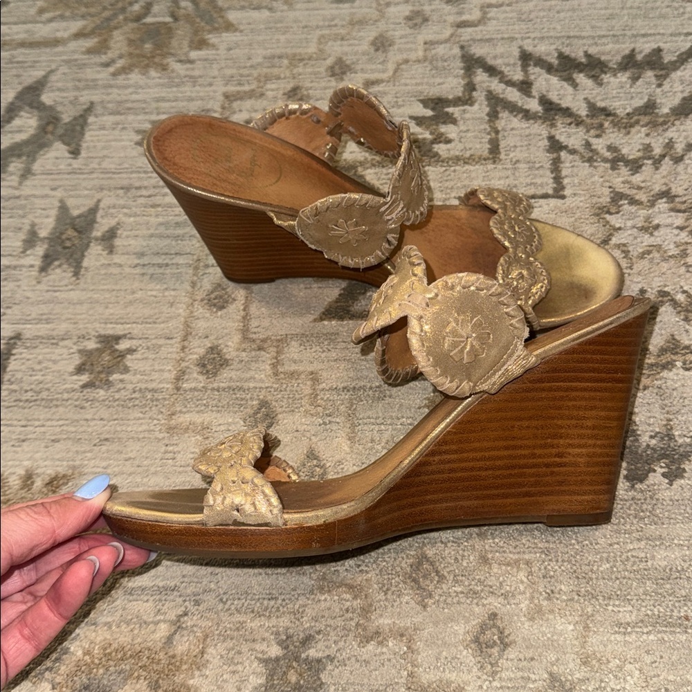 Jack Rogers Metallic Gold Luccia Sandals - Picture 5 of 9
